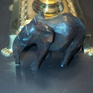 Elegant Dark Brown Elephant Sculpture